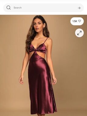 Lulus Satin Cutout Dress in Deep Plum